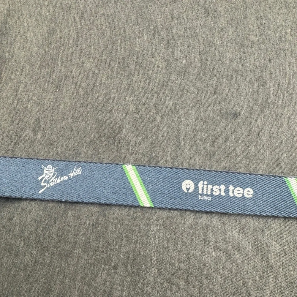 Doc Murphy Southern Hills First Tee Tulsa Reversible Web Belt Navy Cream Mens 38